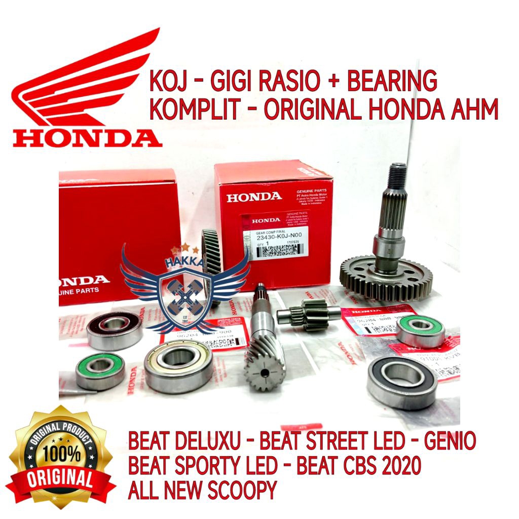 Jual KOJ ORIGINAL GIGI RASIO + BEARING KOMPLIT HONDA BEAT DELUXE, GIGI ...