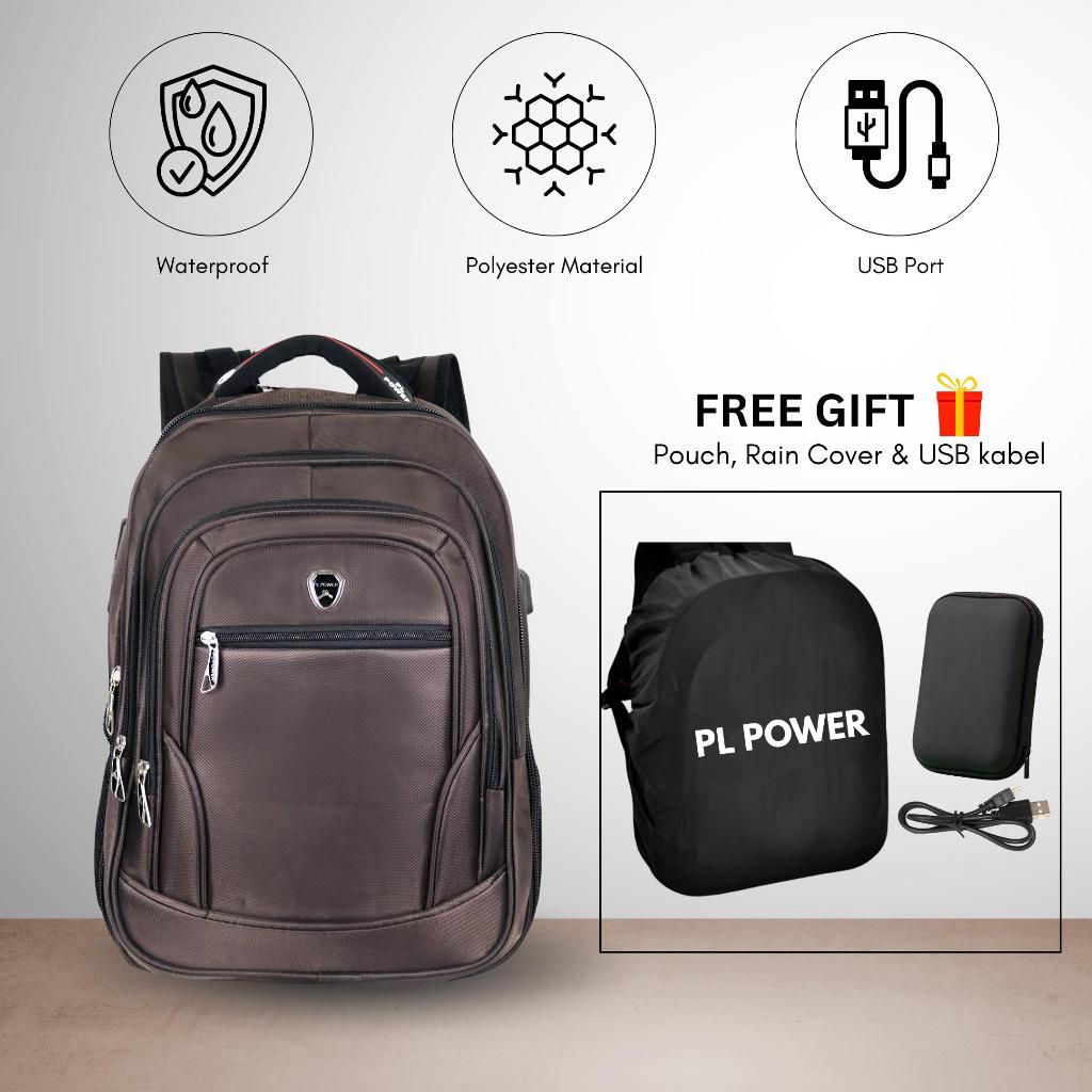 Jual BUY 1 GET 5 Tas Ransel Pria PL Power Kunci Waterproof Expanding ...