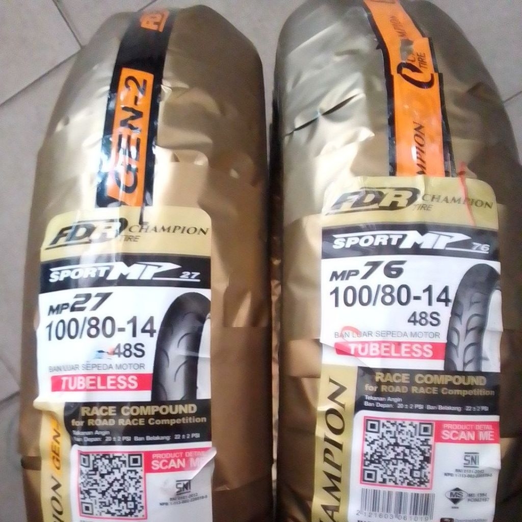 Jual ban fdr mp27 dan mp76 ring 14 ukuran 100-80/14 soft compound ...