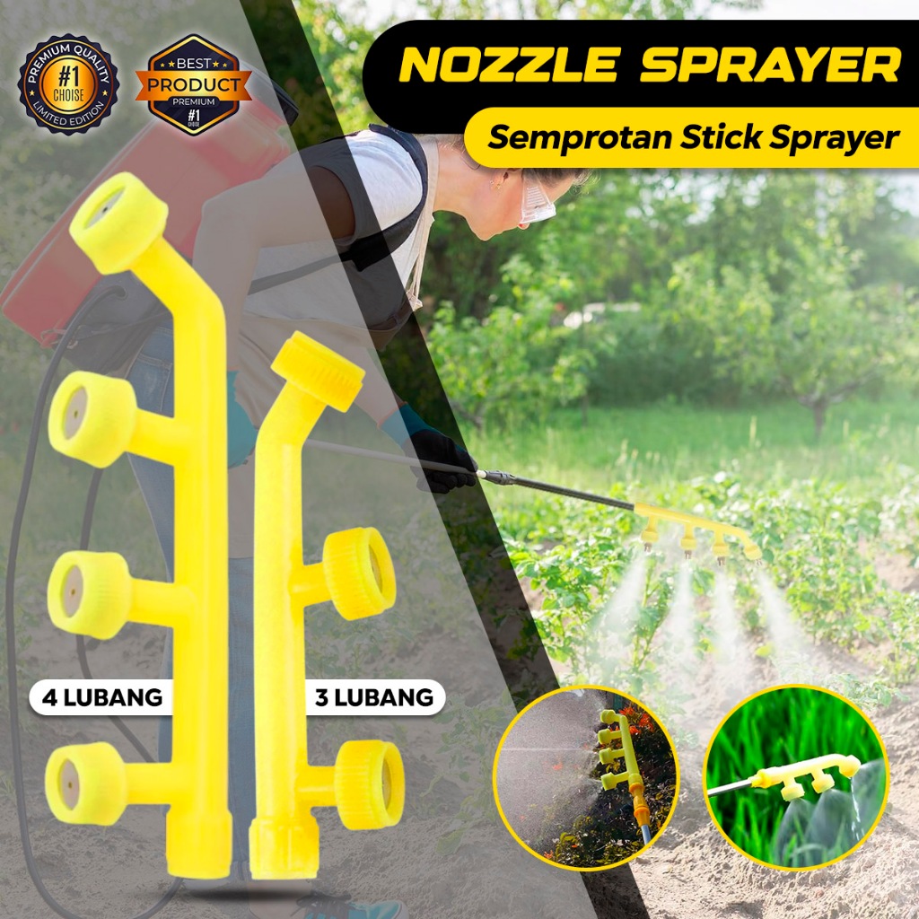 RALALI Nozzle Semprotan Stik Spray Semprotan Hama Drat 14mm - Watering Nozzle 4 Lubang Sprayer Kepala Semprot Sprayer 4 Mata - Sprayer Nozzle Adjustable Plastik Spray Nozzle Penyemprotan Rumput Liar Di Taman