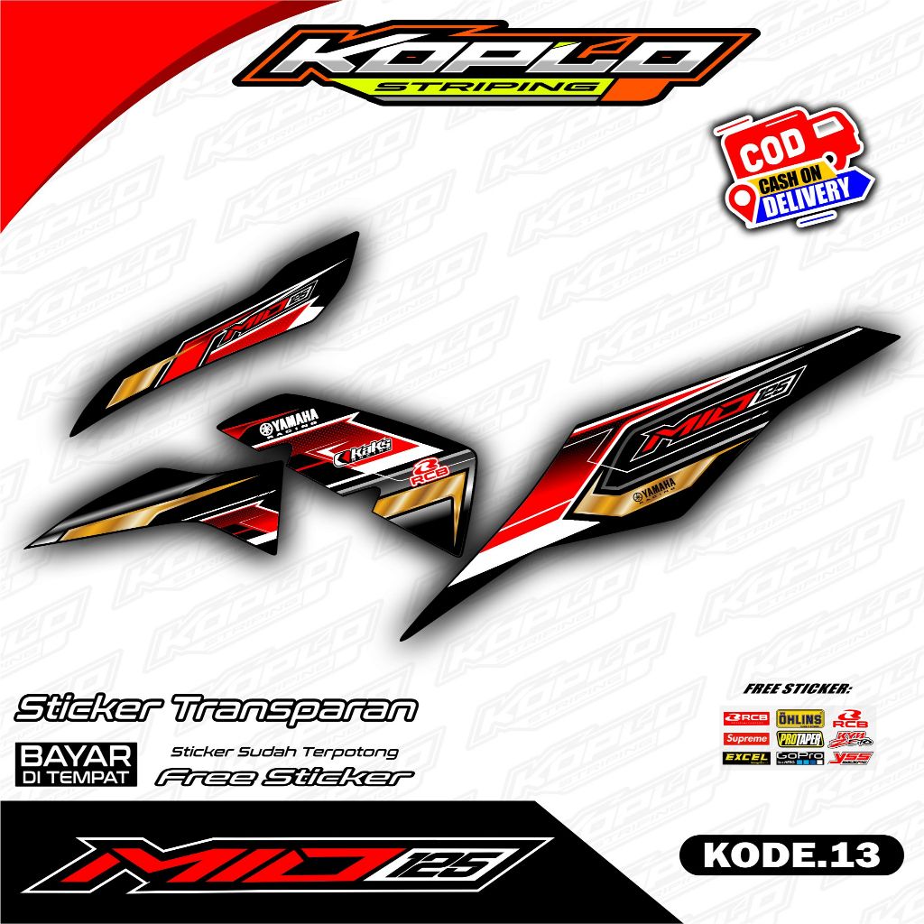 Jual Stiker Transparan Mio M3 ( Keren ) Sticker Striping Variasi Yamaha ...