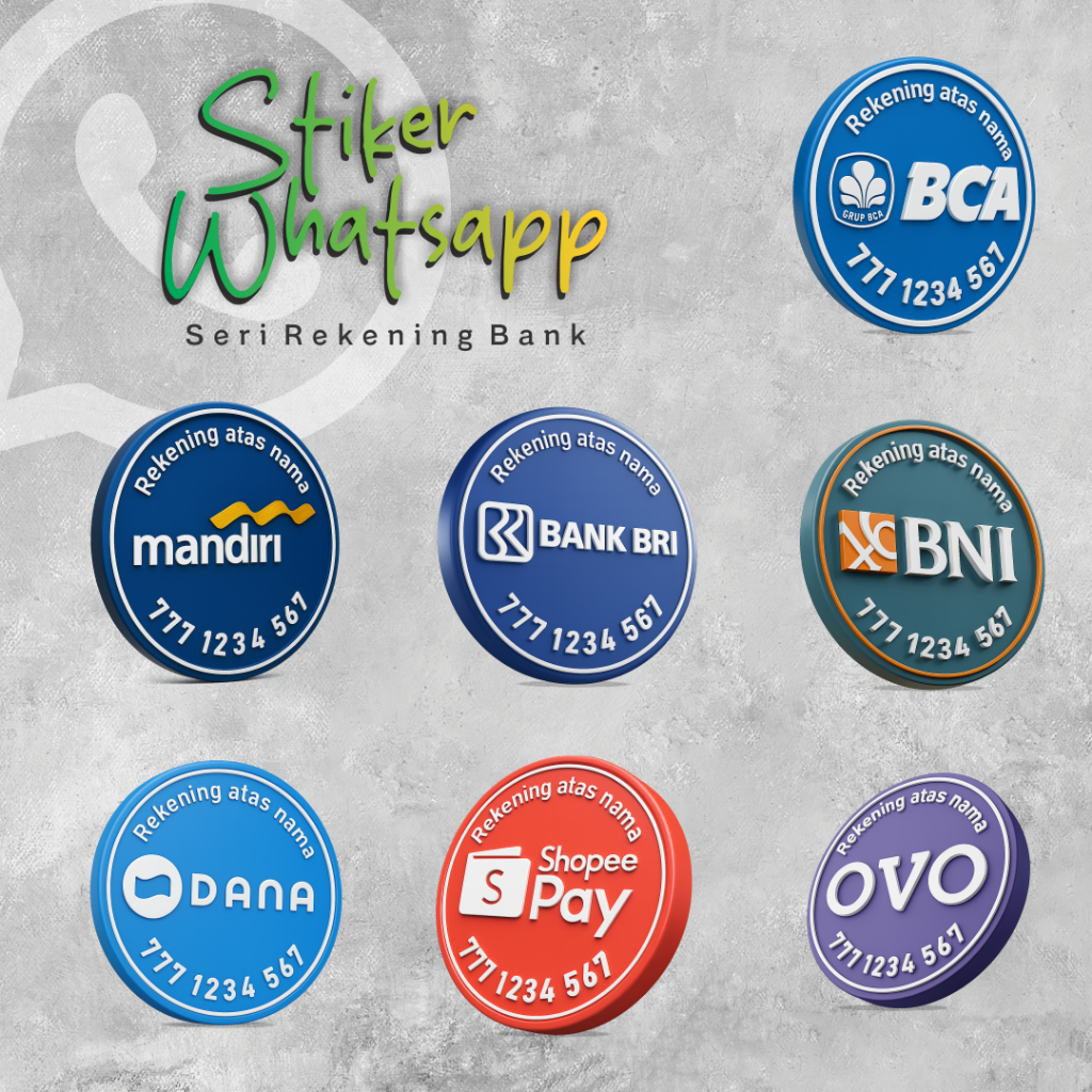 Jual Stiker Whatsapp seri Rekening Bank bisa Pakai Nama dan Norek kamu ...