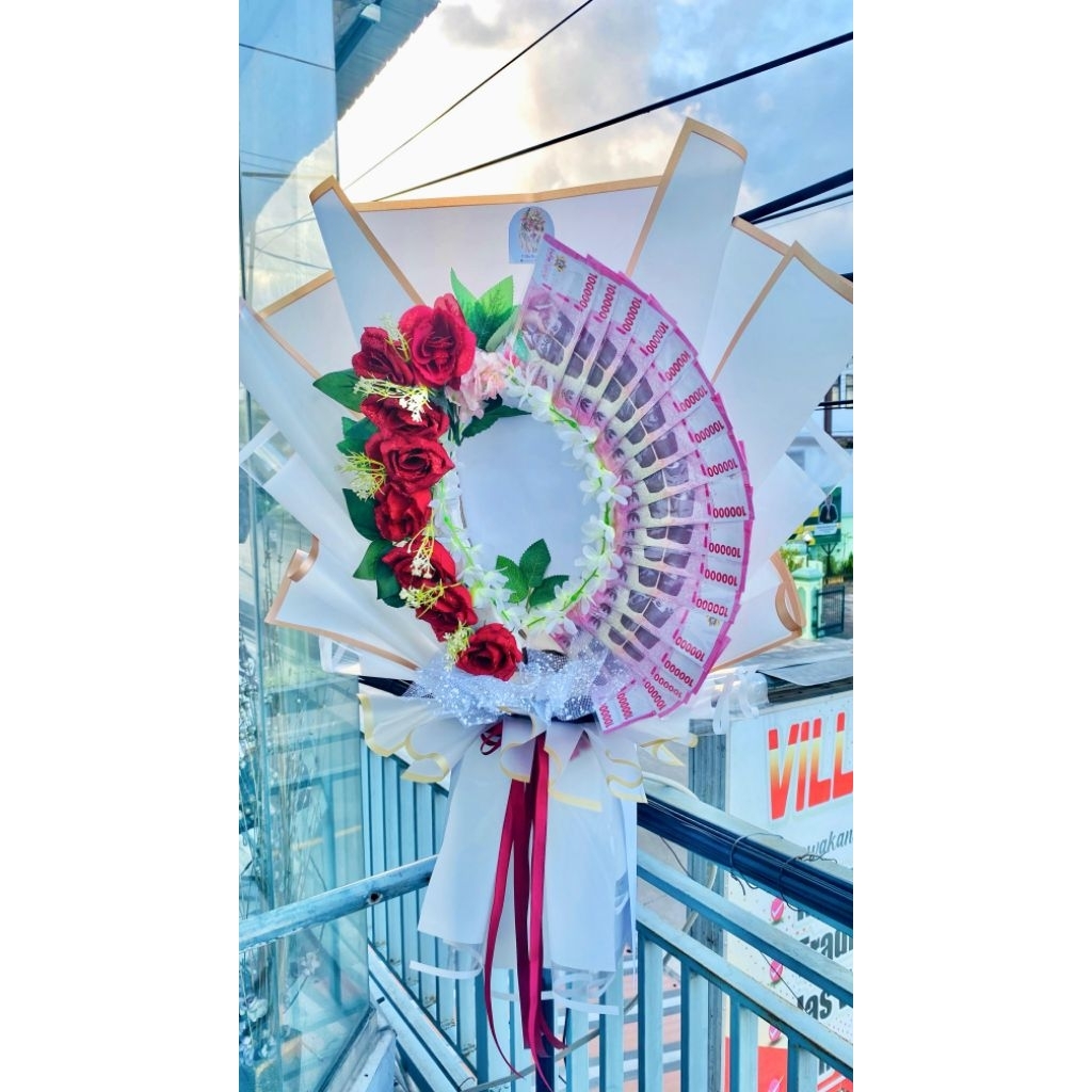 Jual Kerangka Bouquet Bucket Bunga Uang Artificial Kosongan isi maximal ...