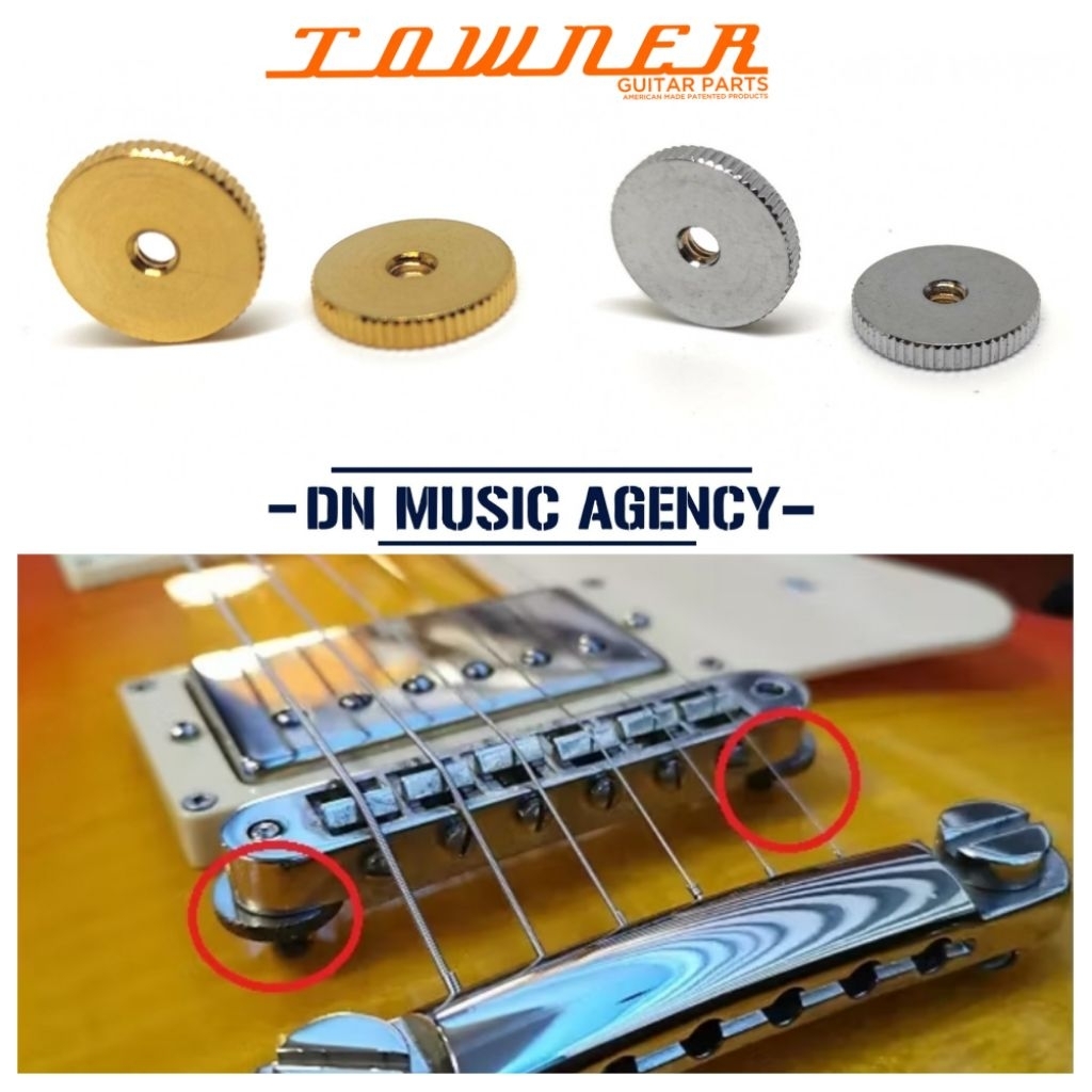 Jual Towner Thumbwheel Imperial Thread Bridge for Tune O Matic Gitar ...