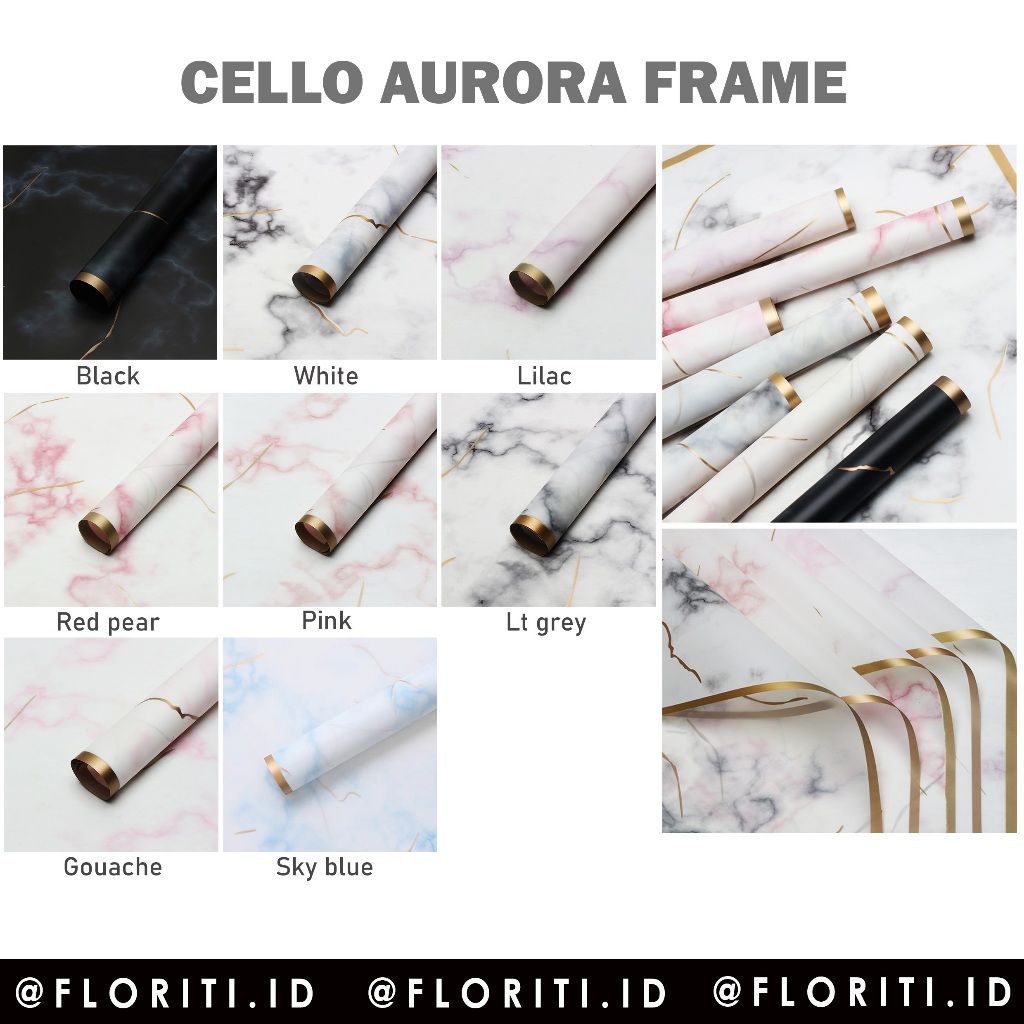 Jual (20 Lembar) Cellophane Aurora Frame/Kertas Buket Motif Aurora ...