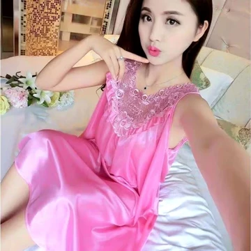 Girl.collection18_Baju Tidur Wanita Dewasa Happy Bahan Satin Import Size Xxl