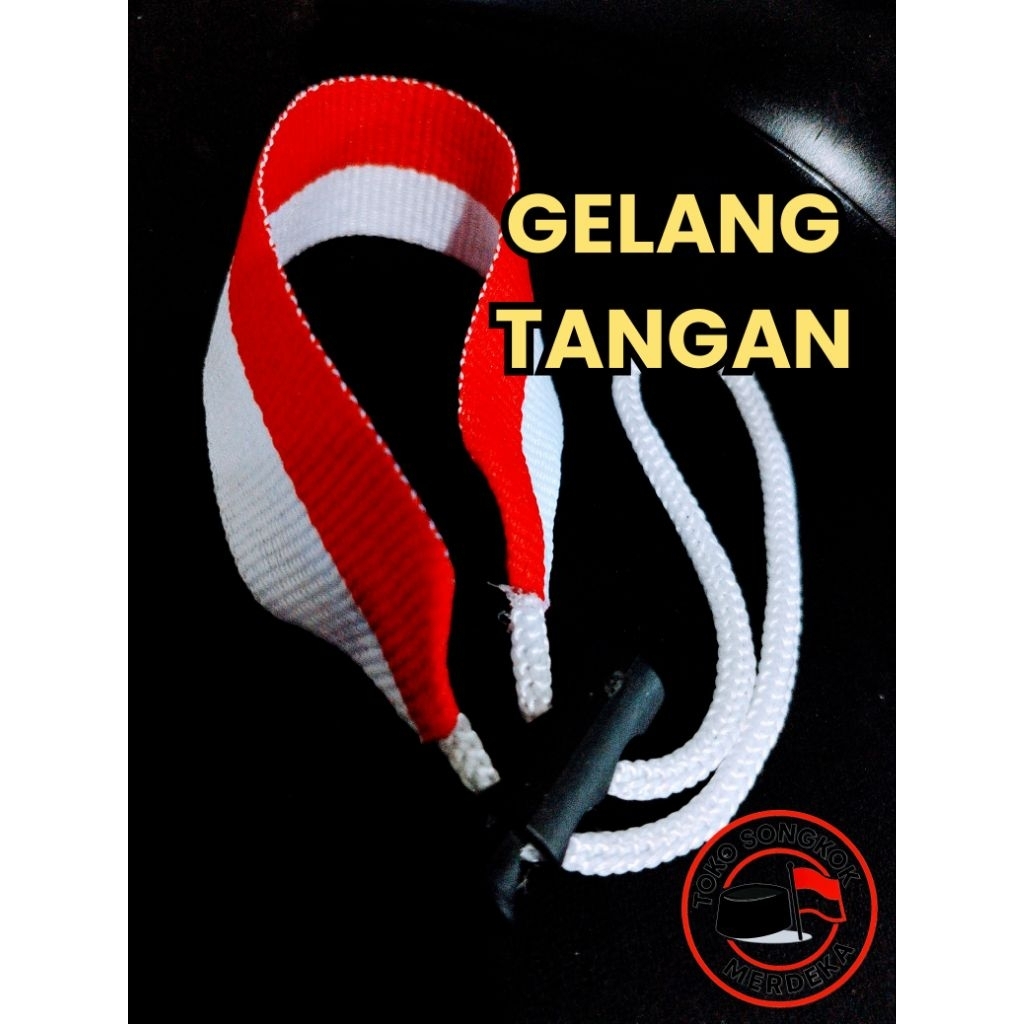 Gelang Pita kain tebal Merah Putih Dirgahayu Kemerdekaan 17 Agustus Anak Dewasa