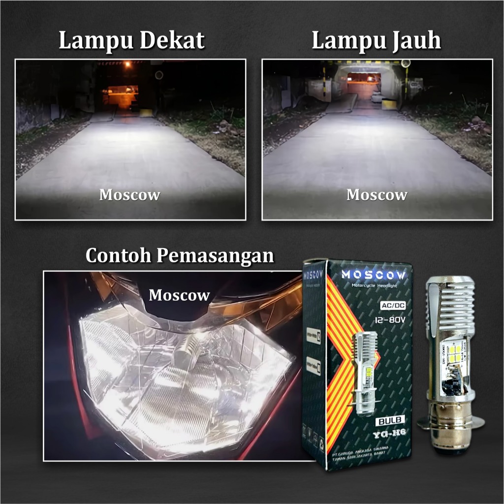 Jual Lampu Depan / Lampu Utama H6 Led 2 sisi AC DC YG-H6 Premium Super ...