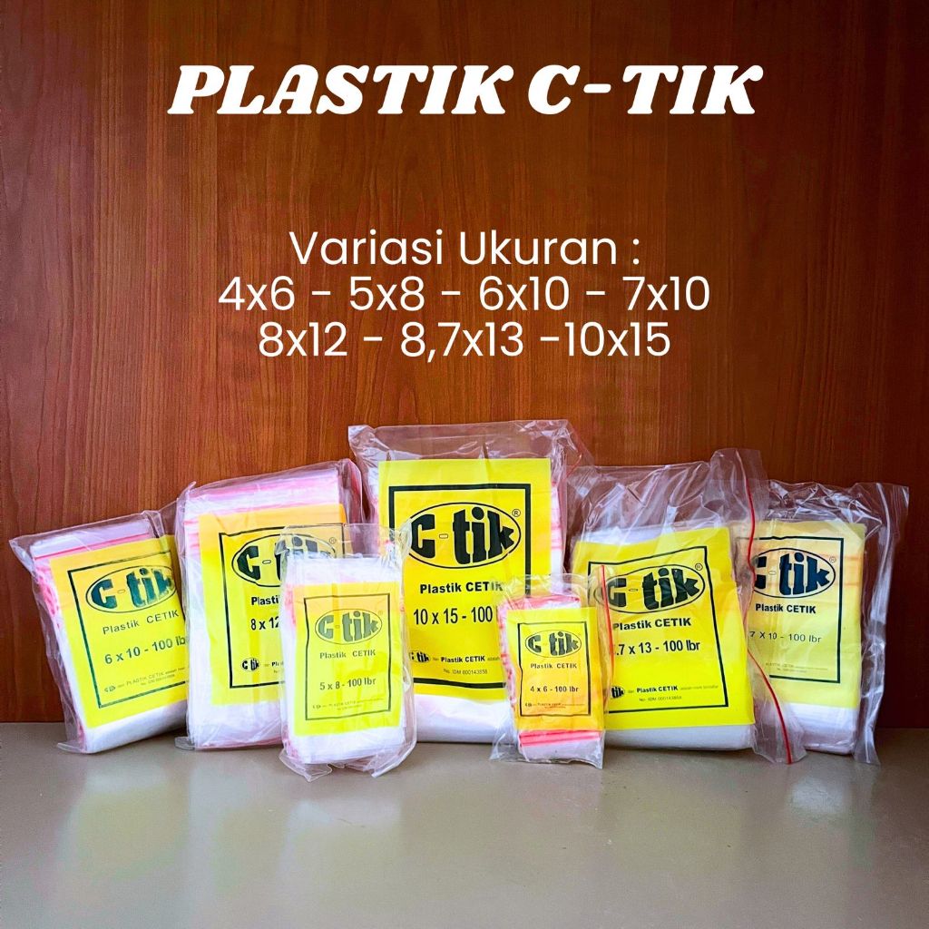 Jual Plastik Klip Ziplock C-Tik 4x6 , 5x8 , 7x10 , 8x13 , 8.7x13 ...
