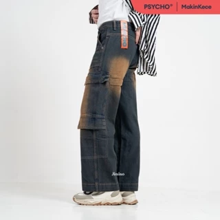 JINISO  Highwaist Cargo Loose Jeans Pria 553