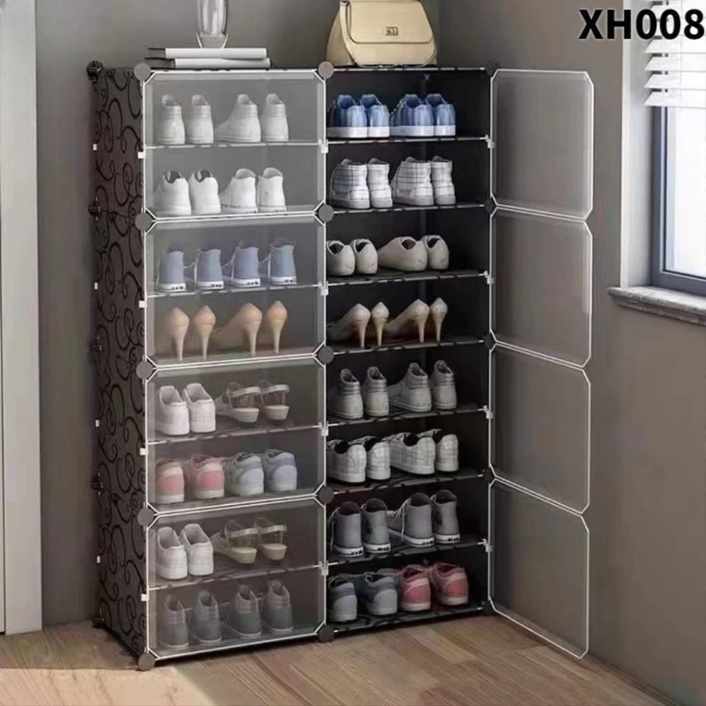 Jual Rak Sepatu XH008 Anti Debu Rak Sepatu Tertutup 8 Layer Tebal Shoe ...