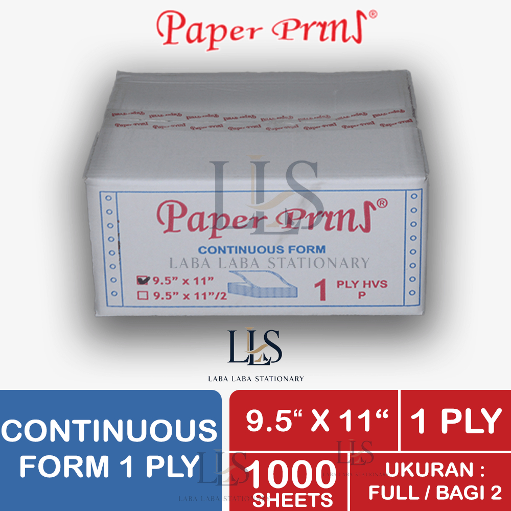 Jual CONTINUOUS FORM PAPER PRINT 9.5 X 11 1 PLY HVS FULL BAGI 2 FAKTUR ...