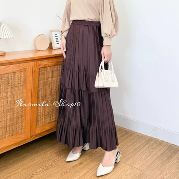Aileen Pleated Skirt BB Premium Rok Panjang Wanita Maxi Plisket Bb Fit To Xxl