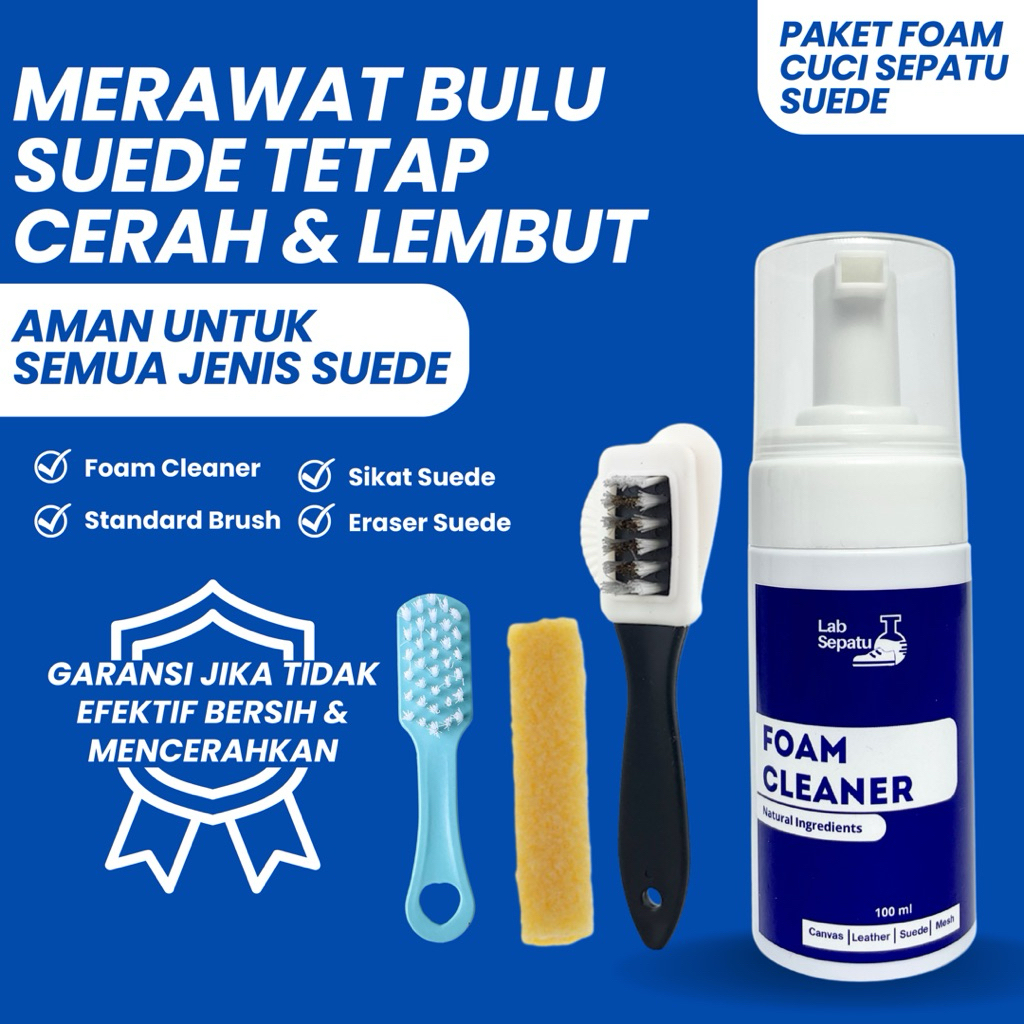 Jual Cleaner Sepatu Foam Paket Suede Lengkap Paket Tanpa Air Sikat ...