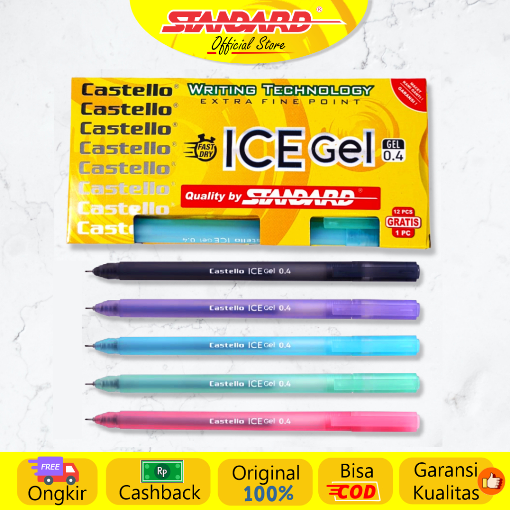 Standard - Pulpen Castello Ice Gel 0.4 ( Alat Tulis / Pen / Ballpoint / Pena ) (4)