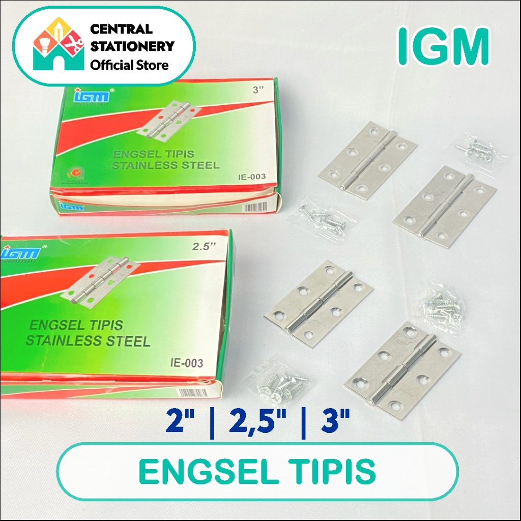 Jual ENGSEL TIPIS IGM ENGSEL PINTU ENGSEL JENDELA + SKRUP 3