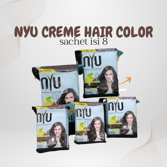 Jual Nyu Creme Hair Color Sachet / Nyu Hair Color 8PCS | Shopee Indonesia
