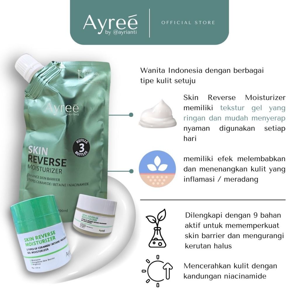 Jual Ayree Skin Reverse Moisturizer 30gr - For Stronger Skin Barrier ...