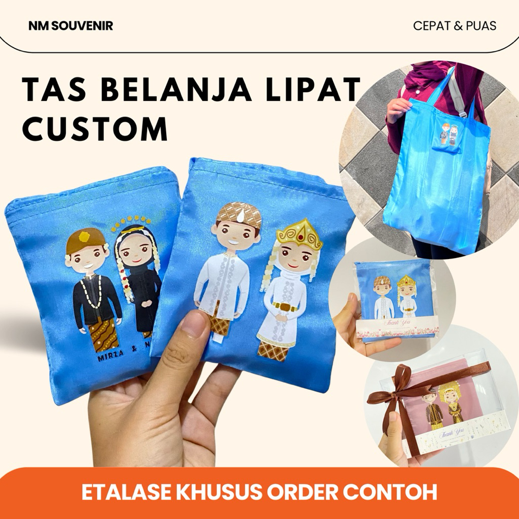 Jual ETALASE KHUSUS ORDER SAMPLE || Custom Tas Belanja Lipat Souvenir ...