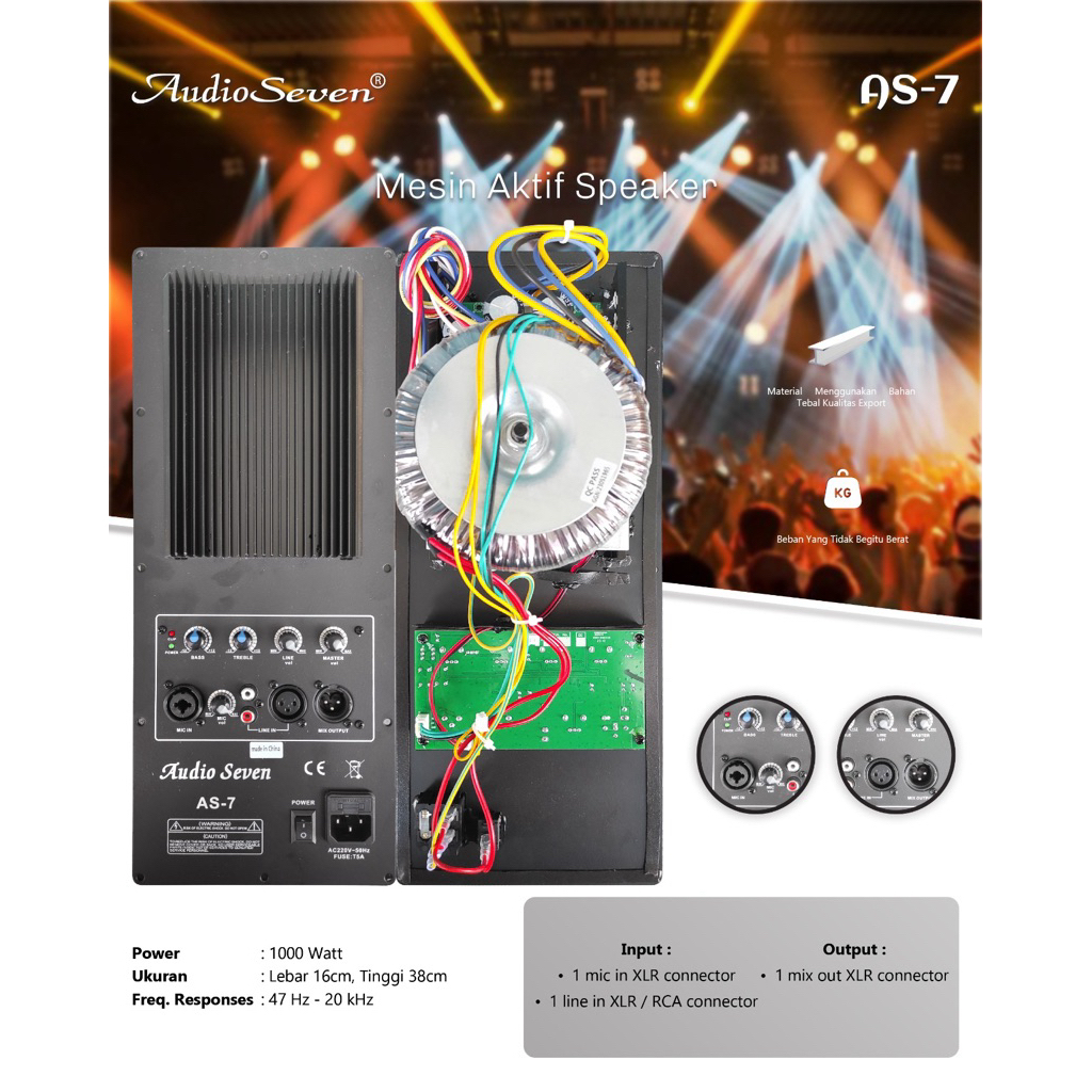 Jual Power Kit Audio Seven AS 7 / AS7 Aktif 1000Watt Original | Shopee ...