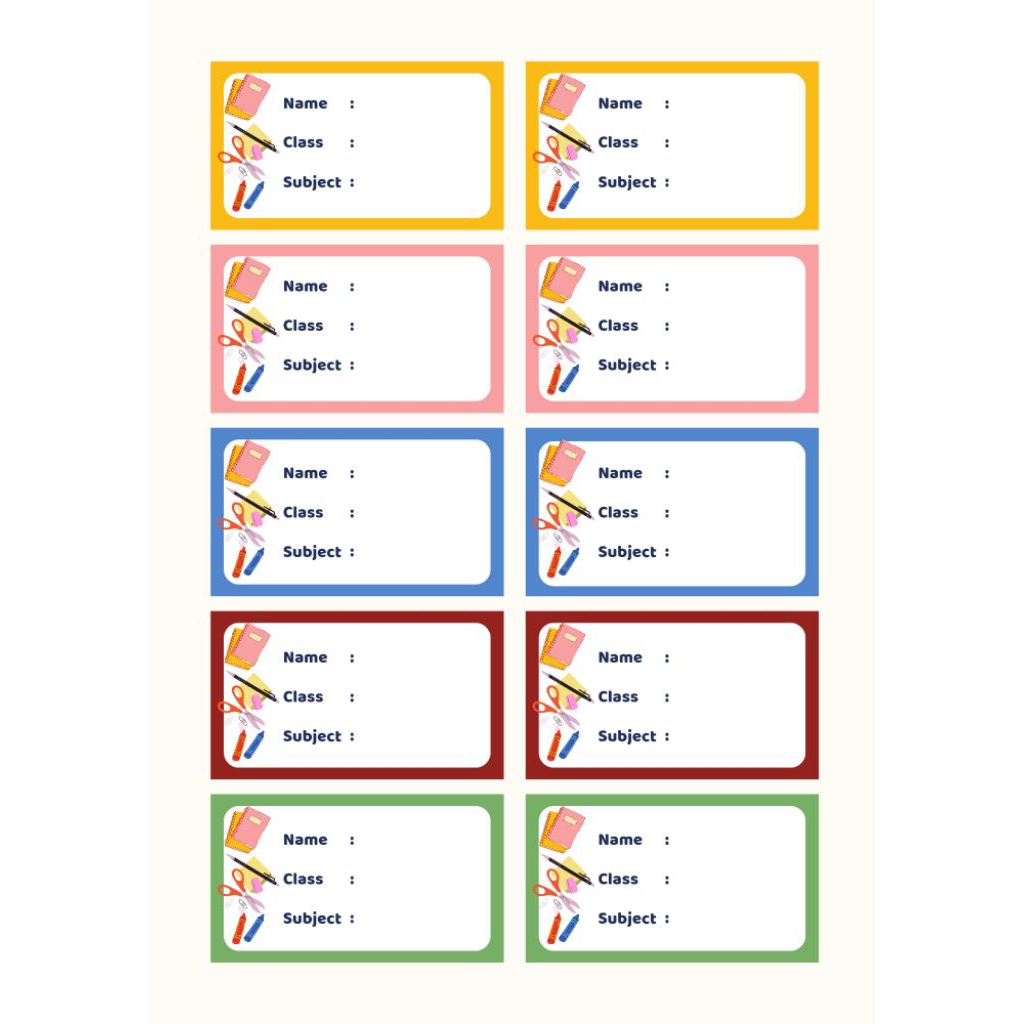 Jual label stiker nama mapel | Shopee Indonesia