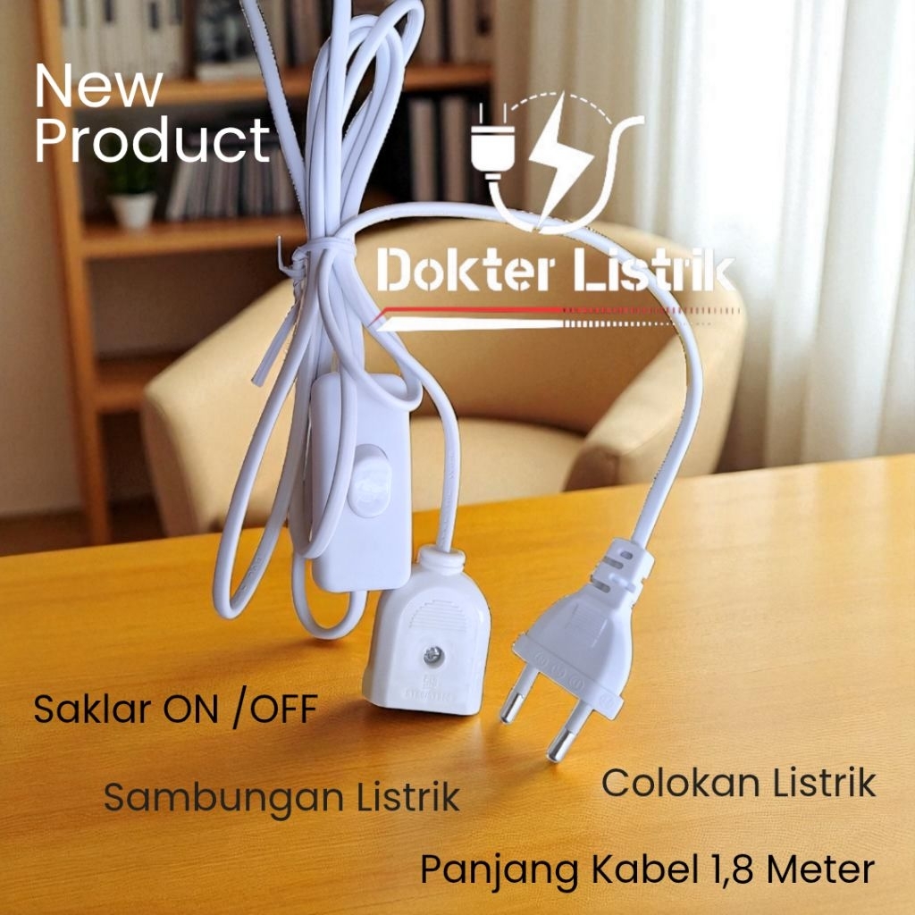Jual Kabel Sambungan PUTIH AC 220V + Saklar ON OFF Colokan LISTRIK ...