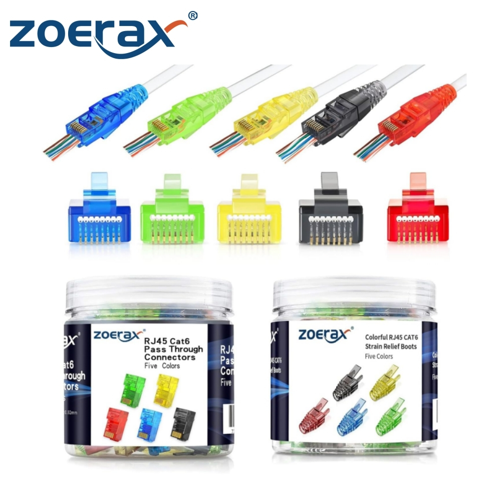 Jual ZoeRax 100 buah konektor RJ45 Cat6 Pass Through dan 100 buah ...