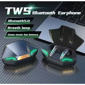 TWS G11 Earphone Bluetooth 5.0 Gaming LED Lamp Low Latency Headset Musik Bass Wireless Mic