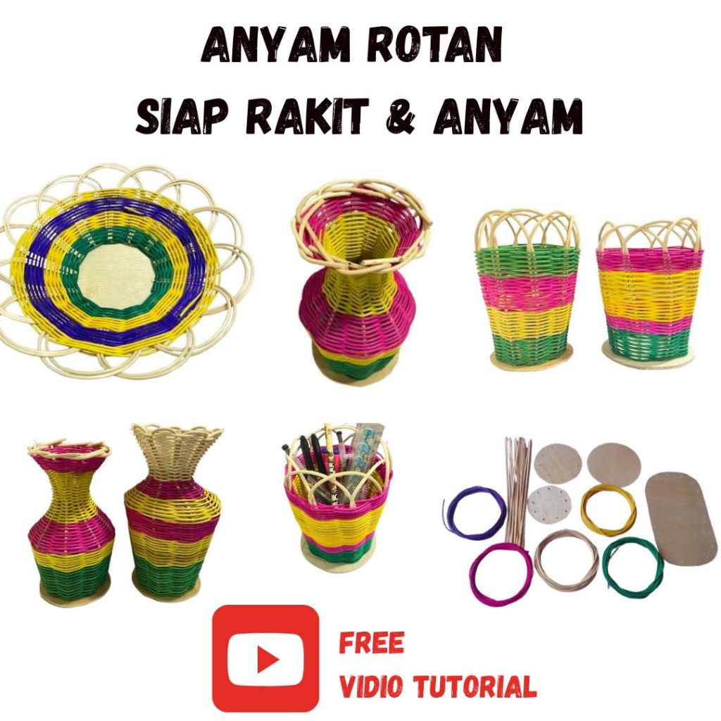 PAKET ANYAMAN ROTAN SIAP RAKIT / ANYAM TERMURAH (PRAKARYA ANYAM ROTAN BAHAN AJAR)