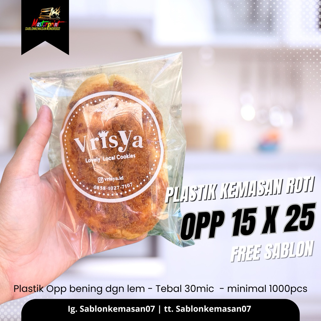 Jual Sablon Plastik Opp Roti 15x25 sablon 1000pcs Sablon Plastik Murah ...