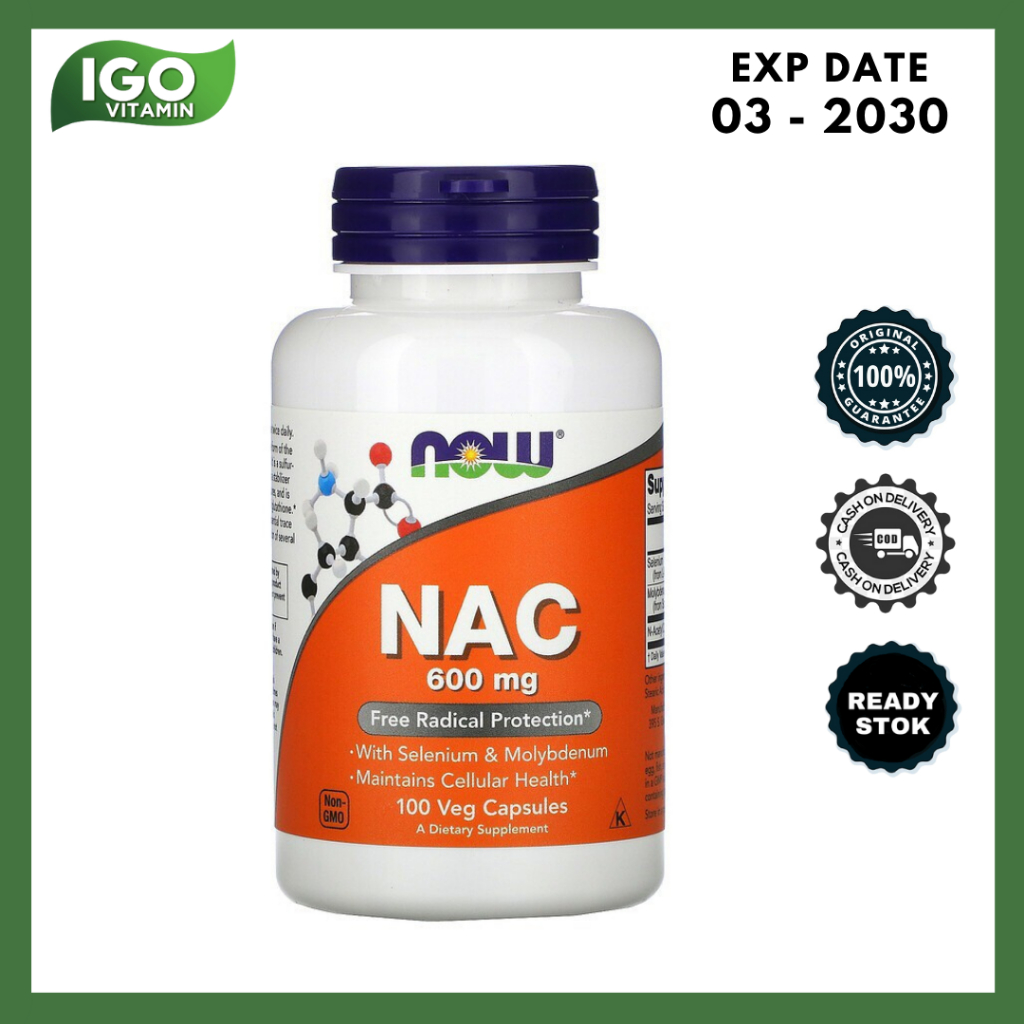 Jual Vitamin Now NAC 600 MG 100 Capsules - Suplemen Detox Hati ...