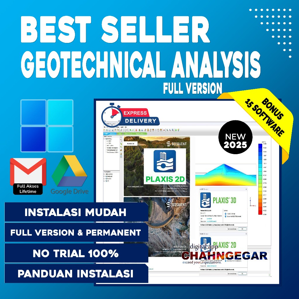 Jual Bentley Seequent Plaxis 2D 2024 v24.2 Full Software geotechnical ...