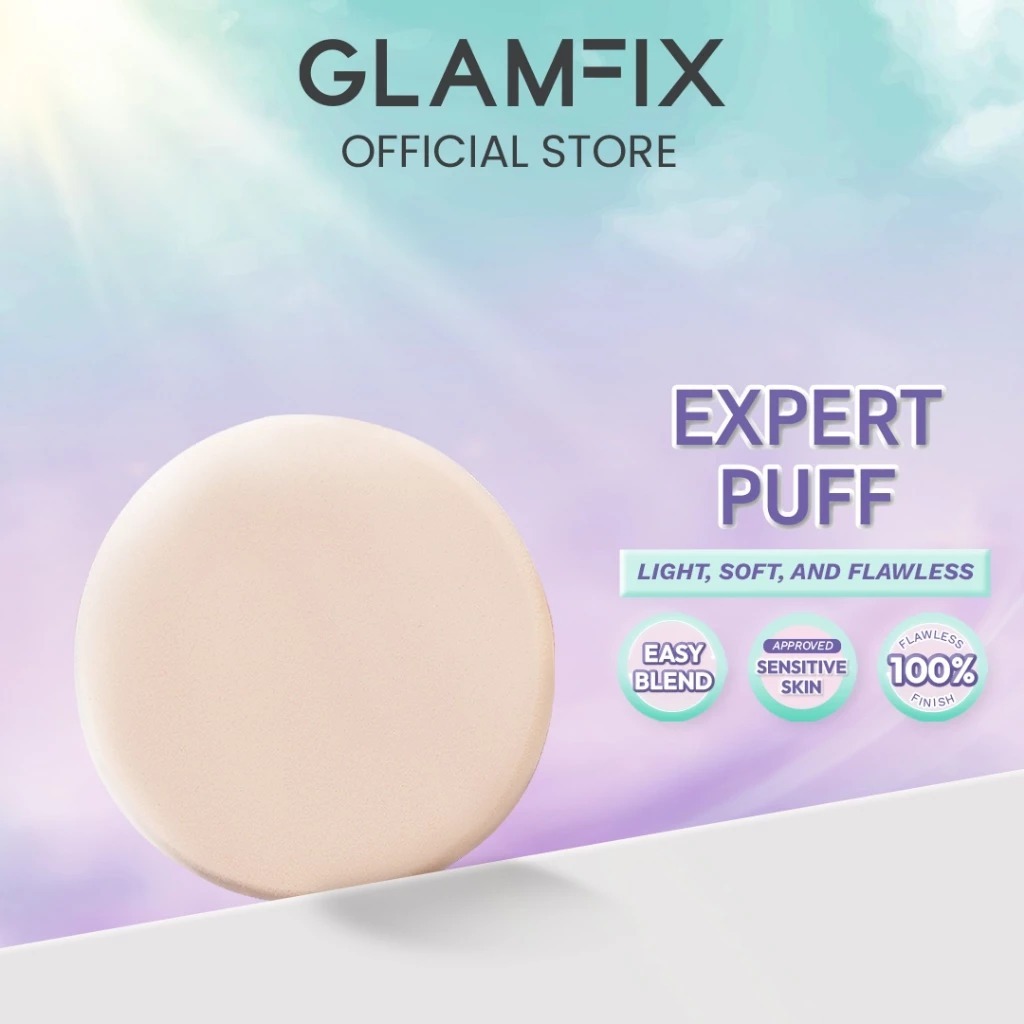 Jual GLAMFIX Expert Puff Spons Bedak Padat Bulat | Shopee Indonesia