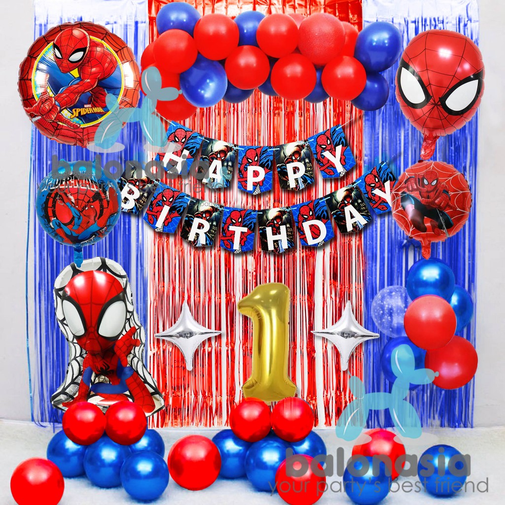 Paket set dekorasi ulang tahun anak Spiderman / Captain Amerika / Avenger Doctor Strange / Hulk