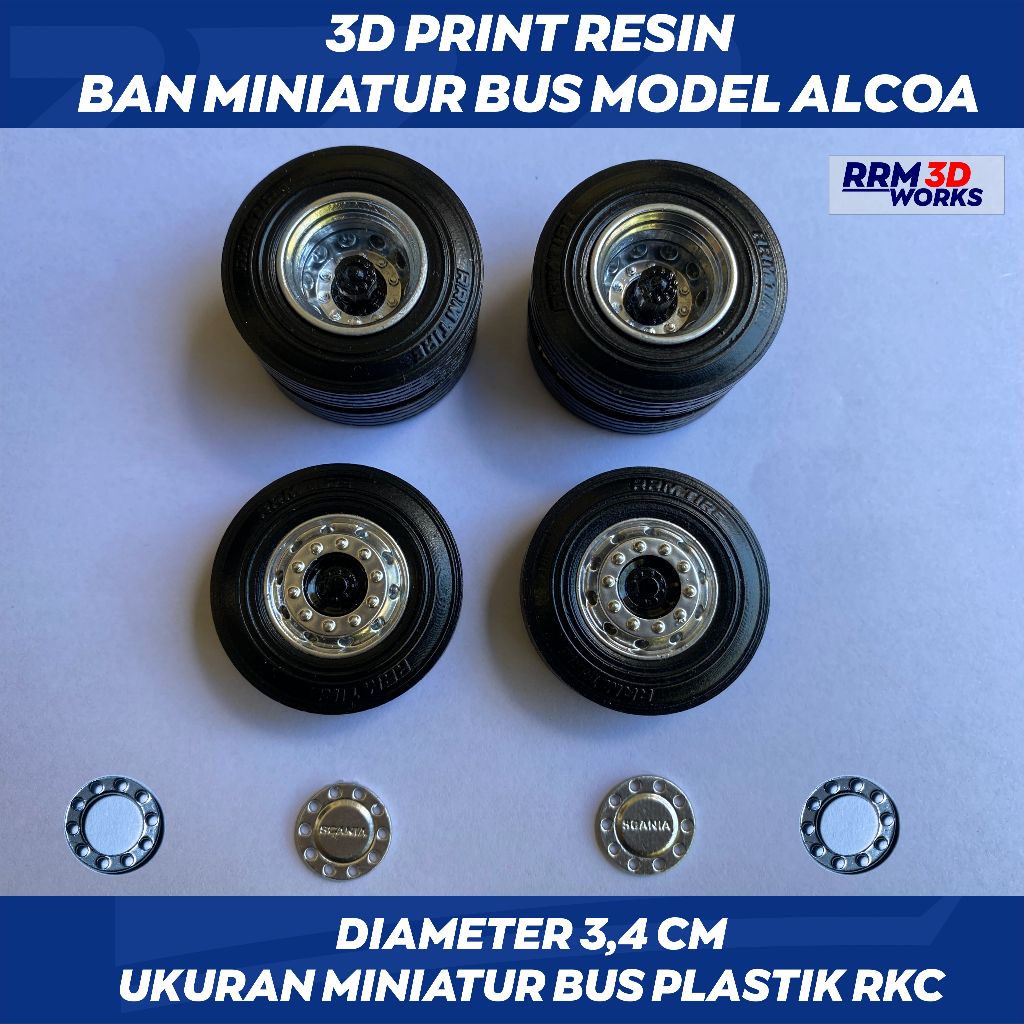 Jual BAN MINIATUR BUS RKC ALCOA + TIEROD SKALA 1:32 BY RRM | Shopee ...