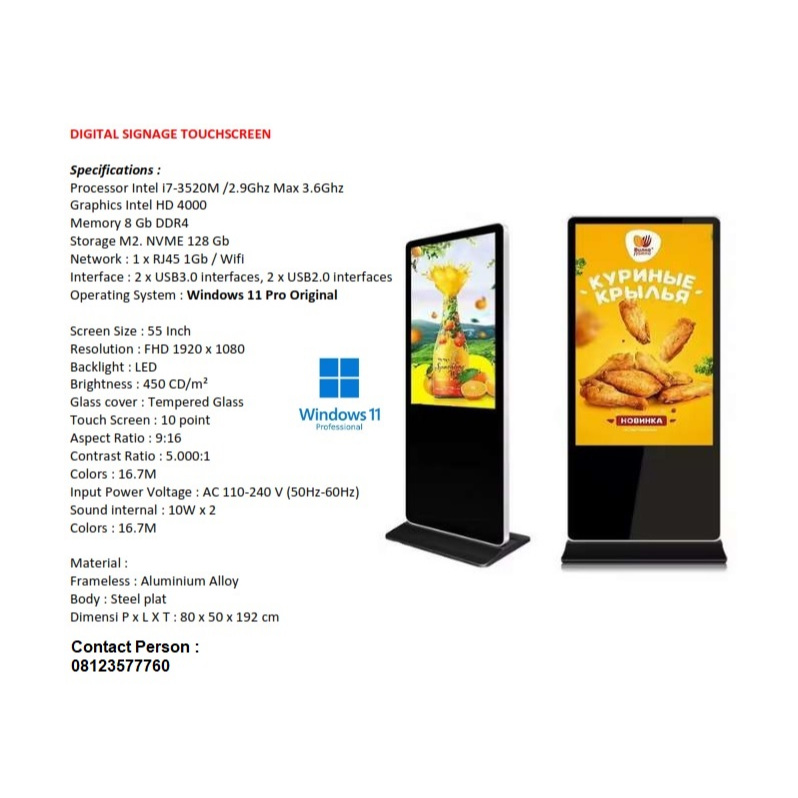Jual TV Floor Standing - Digital Signage – Papan Reklame Digital 55 ...