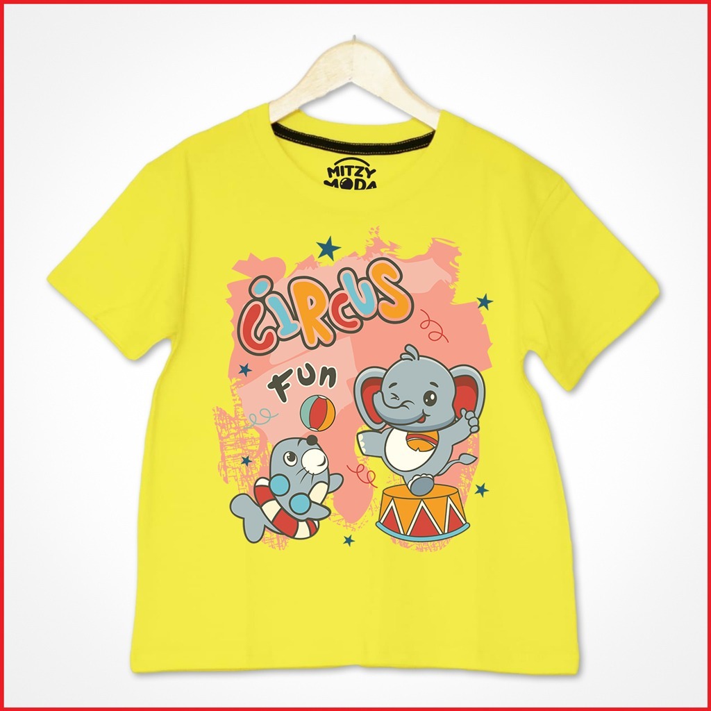 Jual ( Mitzy Moda ) Baju Kaos Anak Circus Elephant Sablon DTF | Atasan ...