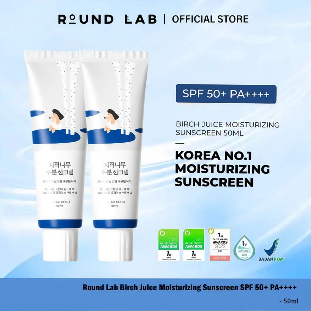 Jual 【COD】Round Lab Birch Juice Moisturizing Sunscreen SPF 50+ PA ...