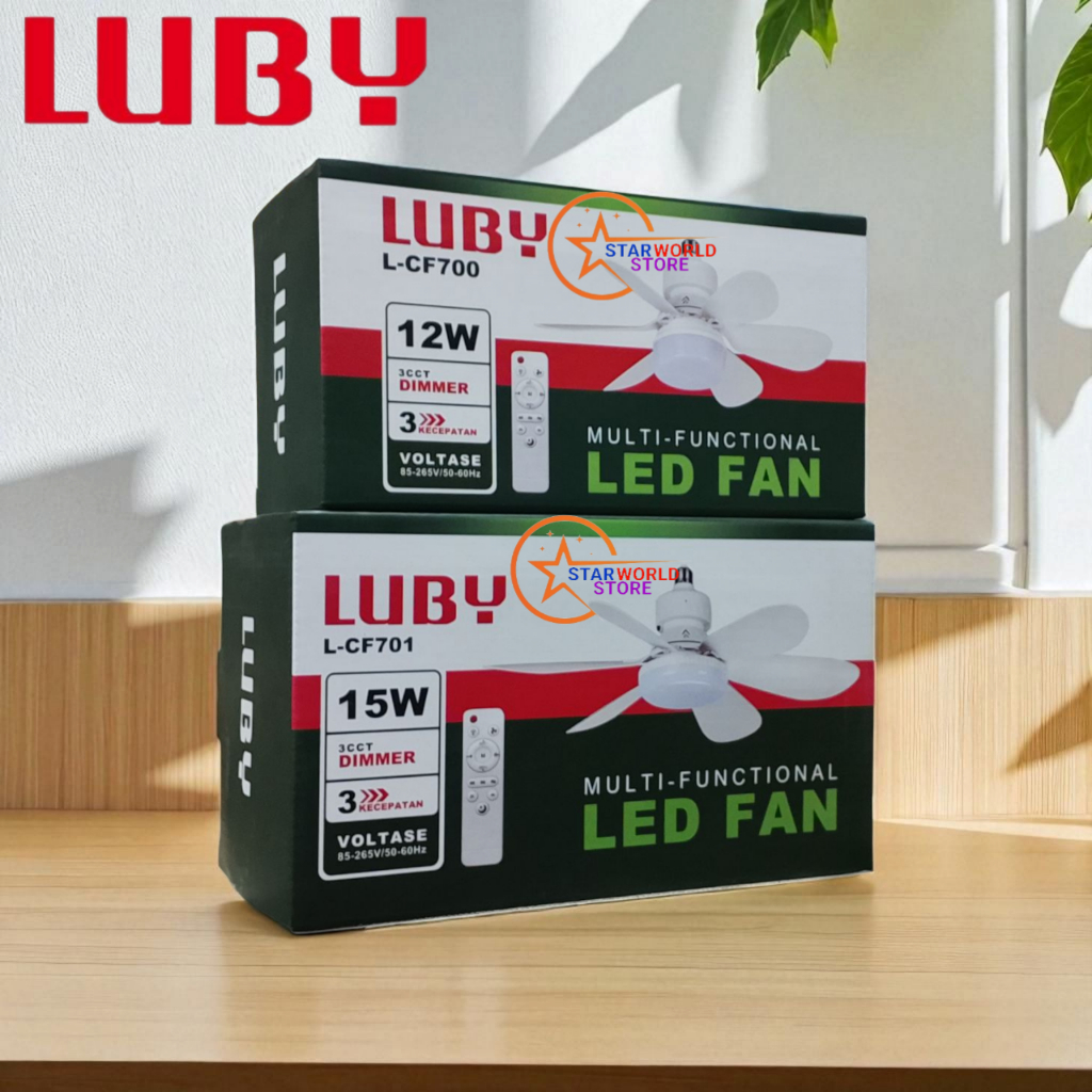 Jual LAMPU LED KIPAS ANGIN LUBY L-CF700 L-CF701 REMOTE CONTROL 12W 15W ...