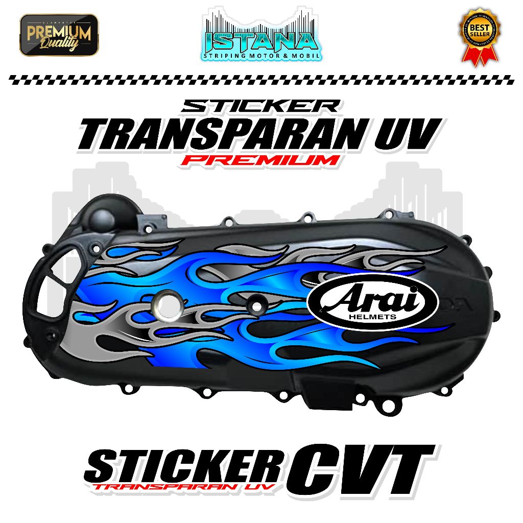 Jual STICKER BLOK CVT-STICKER VARIASI MOTOR BLOK CVT ARAI LIS POLET ...