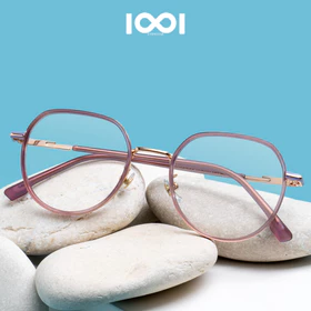 IOOI Eyewear Kacamata Segi Lima Metal PC Lensa Anti Radiasi Bluecromic Photocromic Pria Wanita