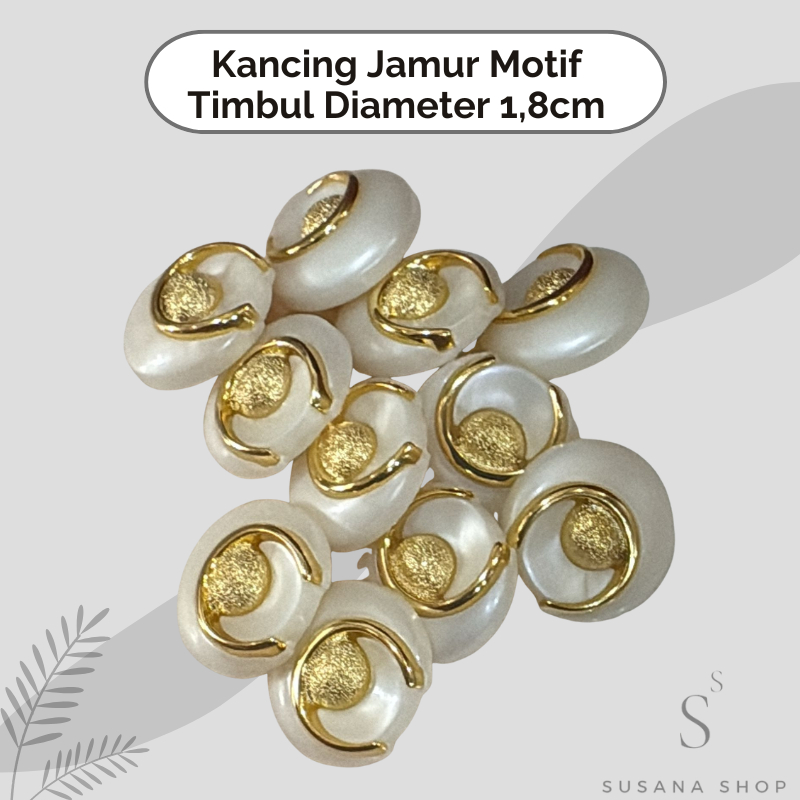 Jual GROSIR Kancing Jamur (Motif Emas Timbul) diameter 18 mm (1,8 cm) 1 ...