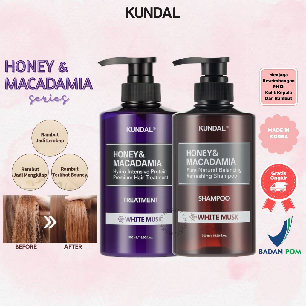 KUNDAL Honey & Macadamia Nature Shampoo | Protein Hair Treatment   500ml - All Variant (Made in Korea)