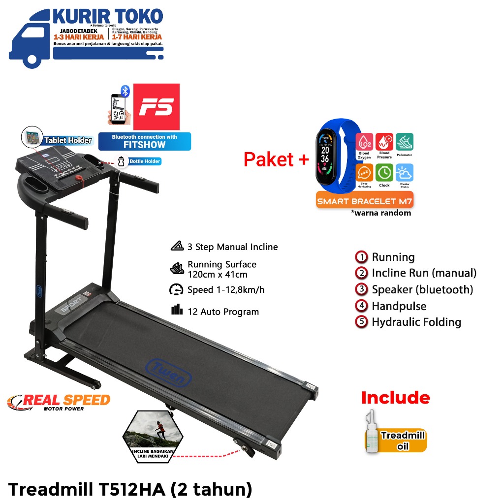 Twen T510MT New T510MTA New T512HA M Treadmill Listrik Treadmil Elektrik  Treadmill Motorized Treadmill Multifunction Treadmil Termurah