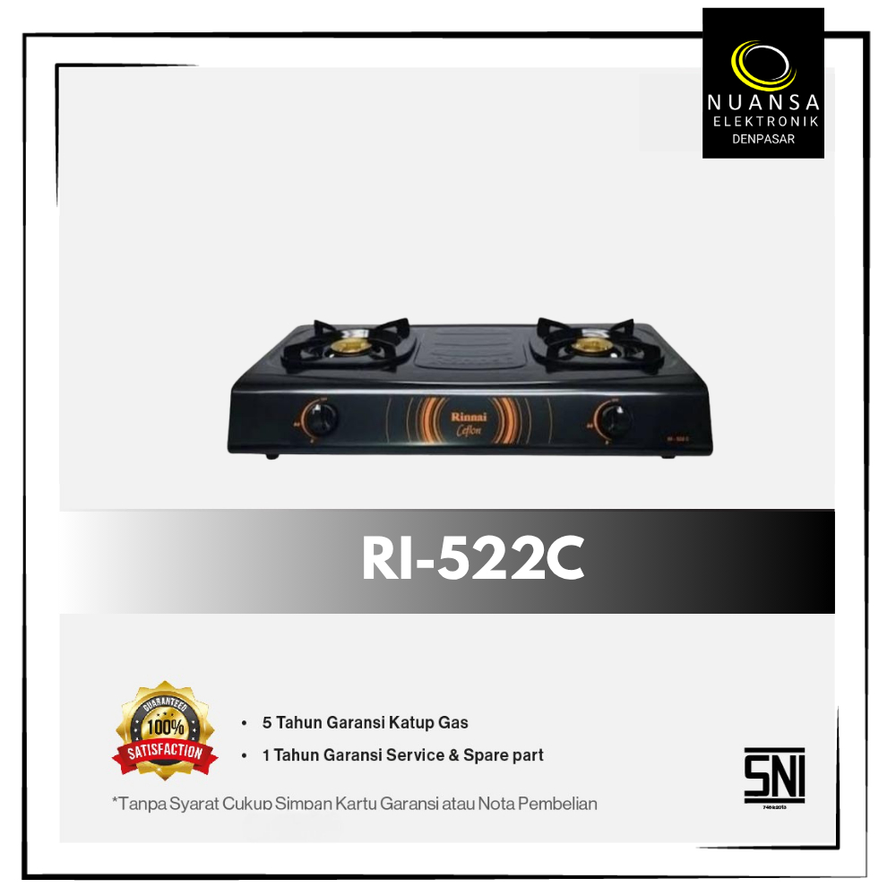 Jual KOMPOR GAS RINNAI 2 TUNGKU RI-522C - NUANSA ELEKTRONIK DENPASAR ...