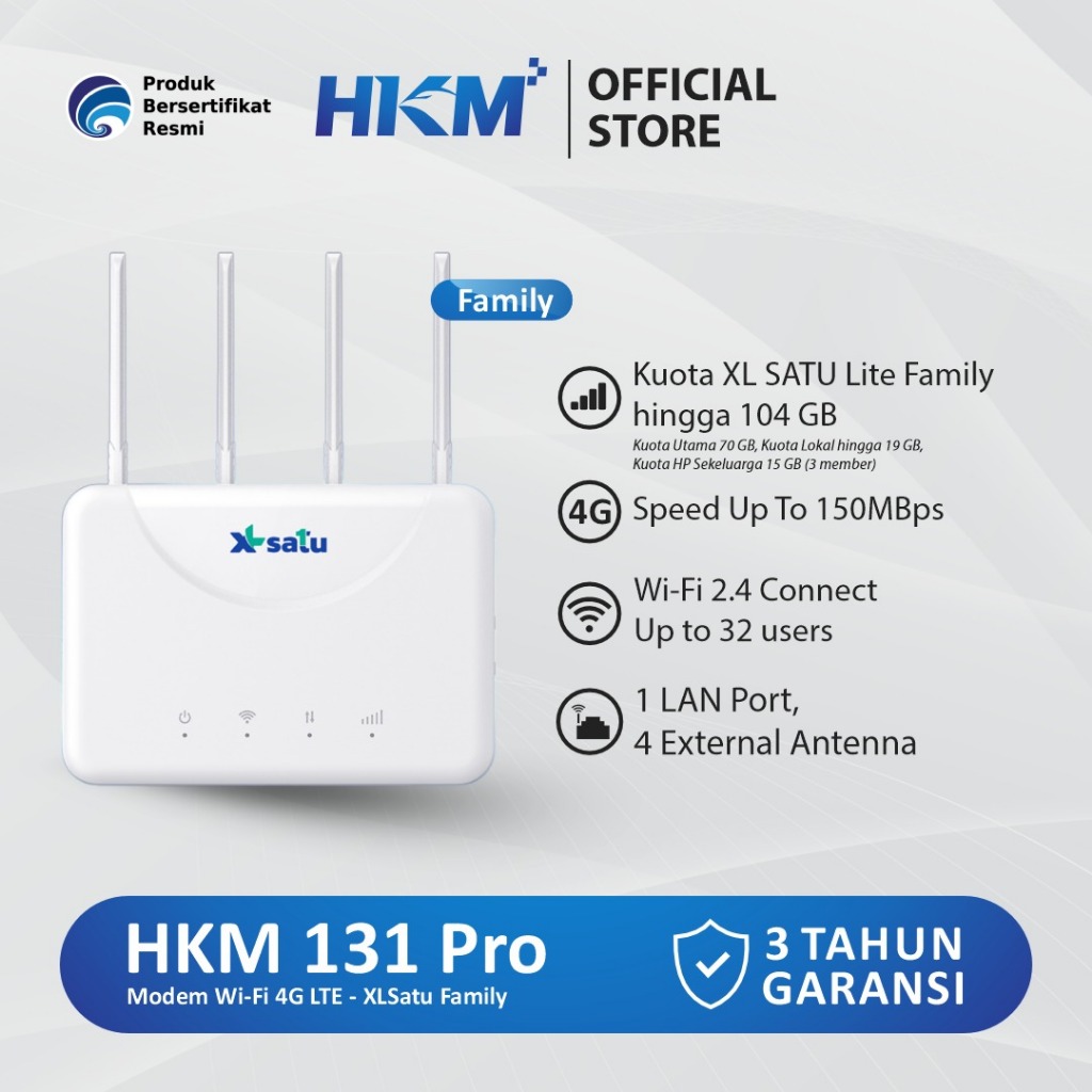 Jual HKM XL SATU Lite Family Pro Modem WiFi 4G LTE Up to 104 Gb ...
