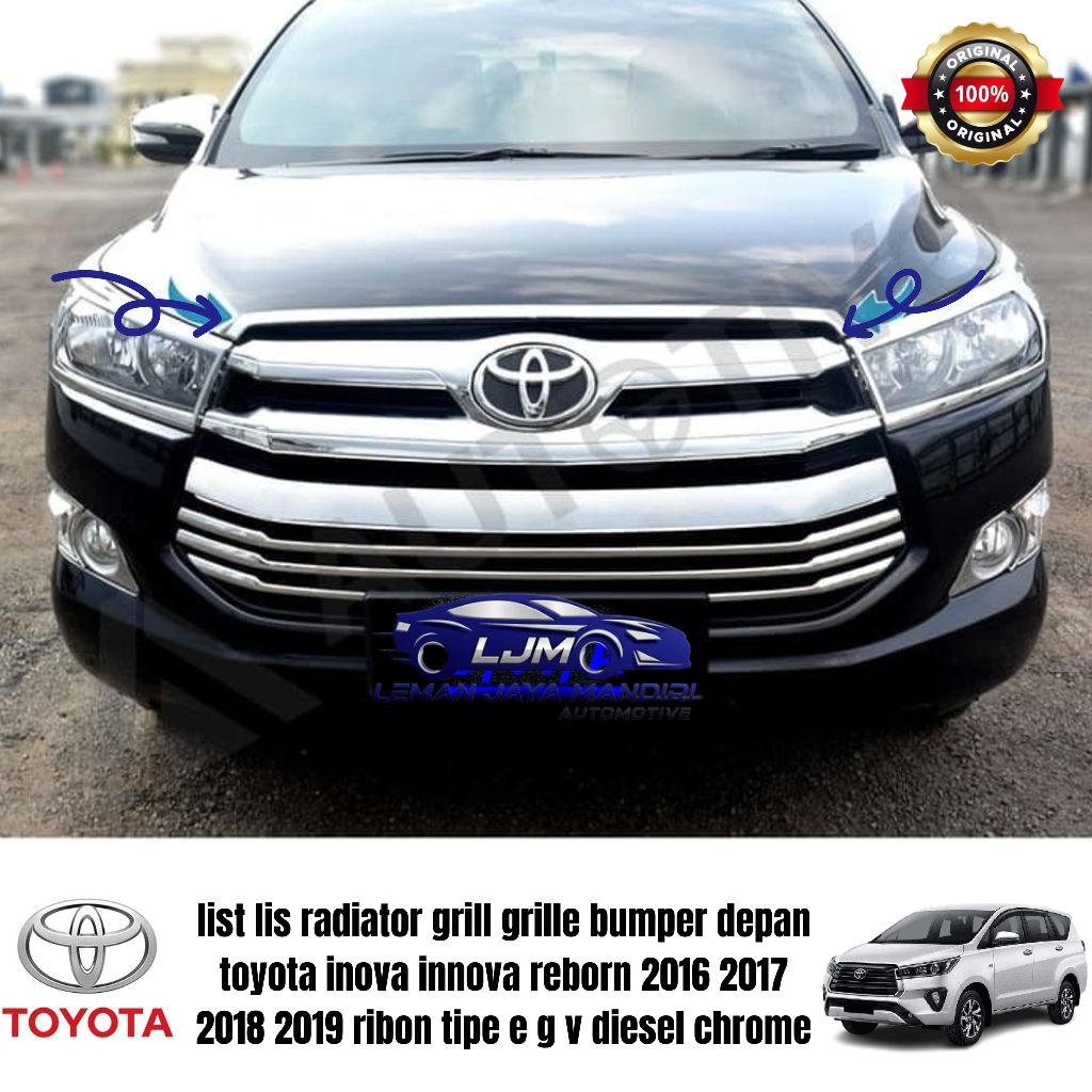 Jual list lis radiator grill grille bumper depan toyota inova innova ...