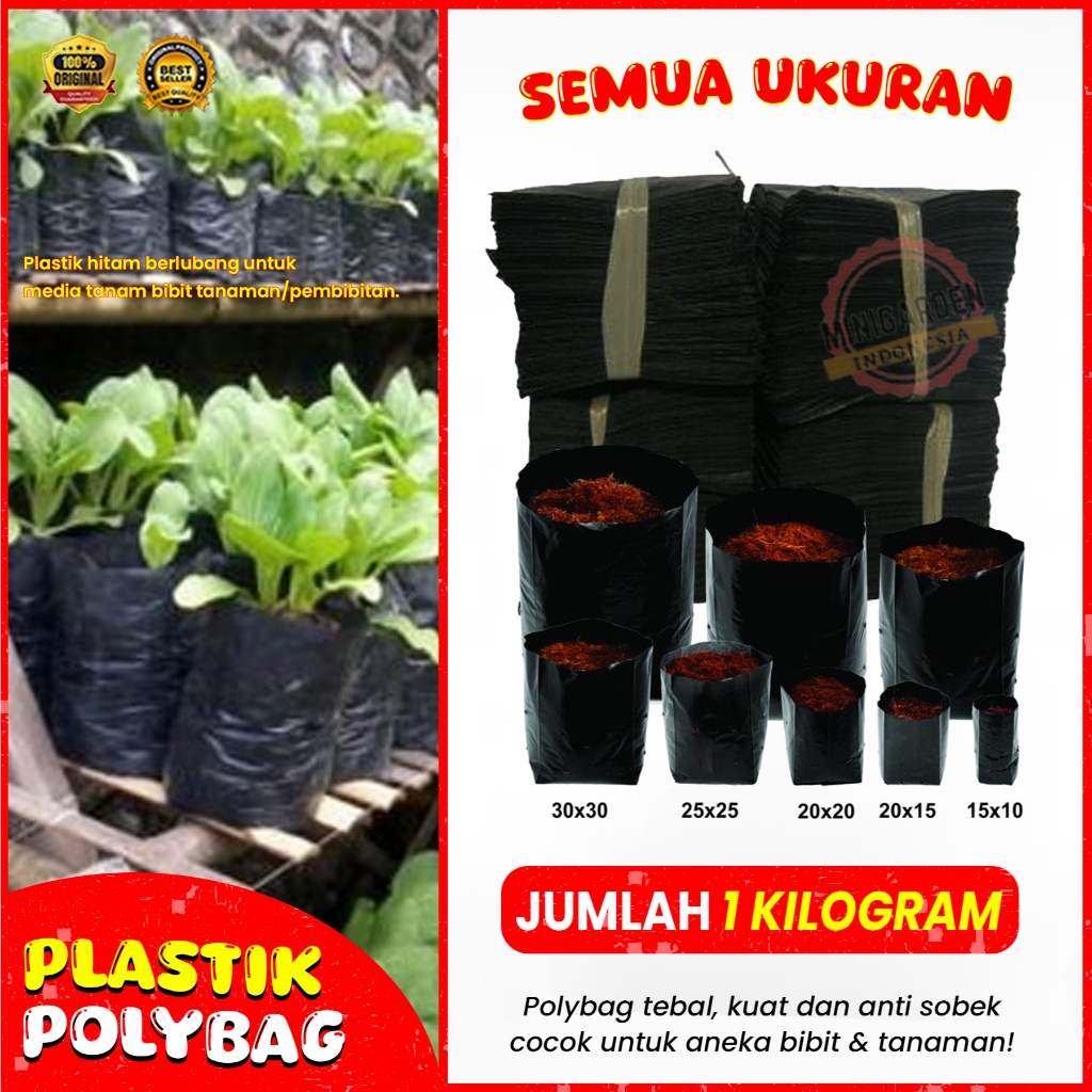 Jual Polybag Super 1 Kg Semua Ukuran Plastik Hitam Tebal Tempat Media ...
