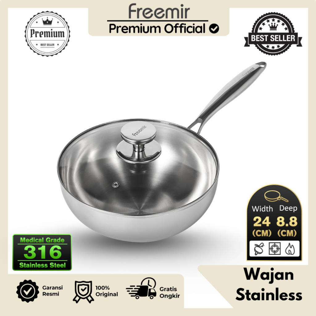 Jual [PREMIUM] freemir Healthy Cooking Pan 24 Cm 20 cm Zero Coating Pan ...