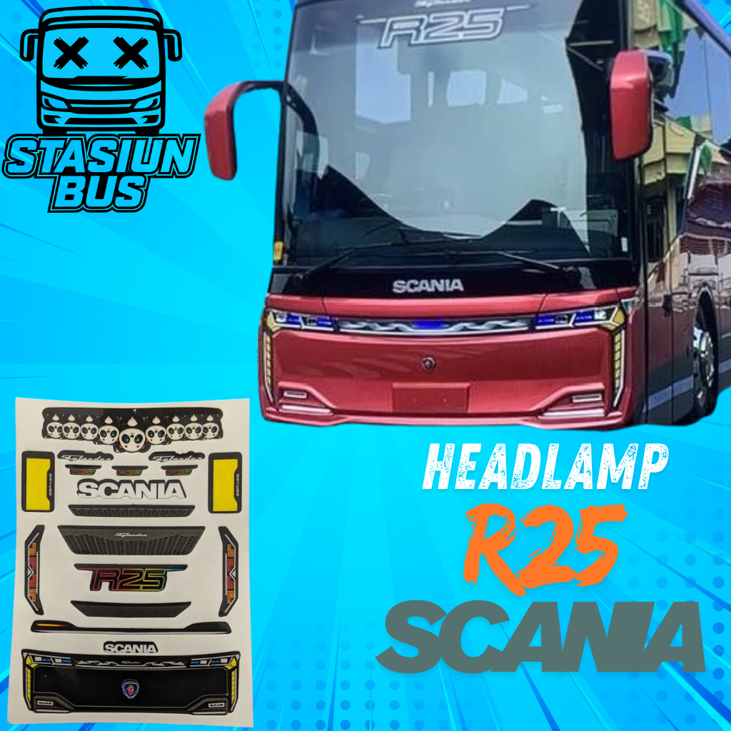 Jual STIKER HEADLAMP R25 SCANIA UNTUK MAINAN MINIATUR BUS RKC STIKER ...